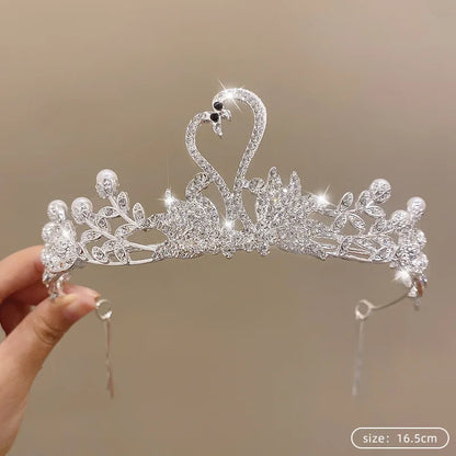 Silver Color Crystal Tiaras and Crowns Rhinestone Prom Diadem Crown Tiara for Women Bride Bridal Wedding Hair AccessoriesJewelry