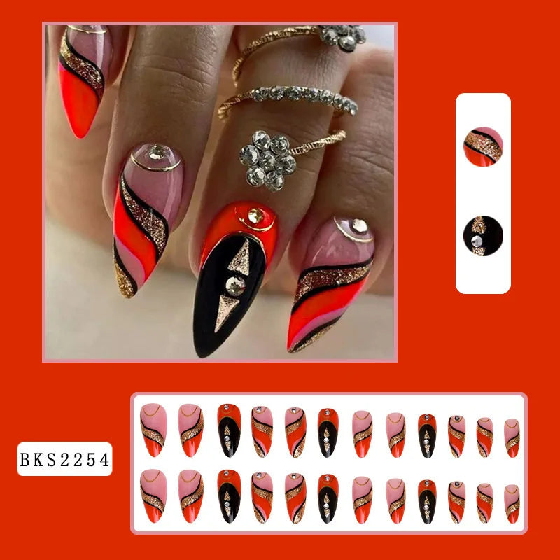 Wholesale Price Press On Nails Ballerina Medium Coffin False Nails French Tip Nails Manicure Stick On Nails Acrylic Fake Nails