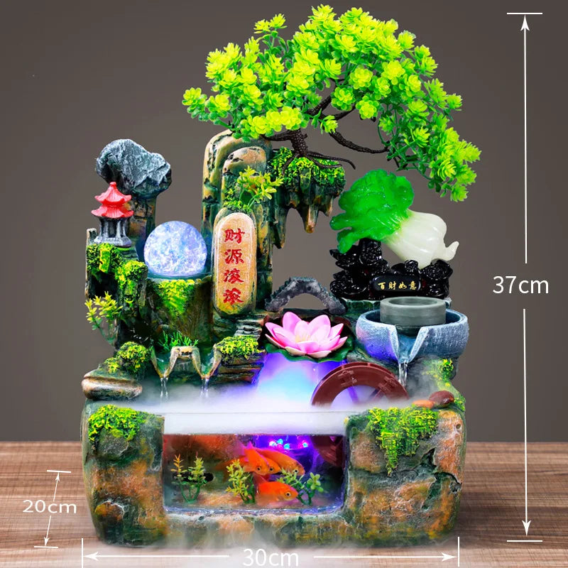 Mini Aquarium For Desktop Small Fish Tank With Waterfall Pump Home Office Decoration