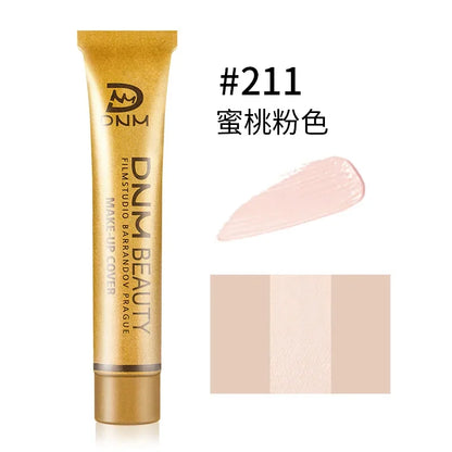 DNM Small Gold Tube Concealer Foundation Balm Covers Acne Scars, Freckle Scars Tattoo Redness Dark Circles Freckle Powder Makeup