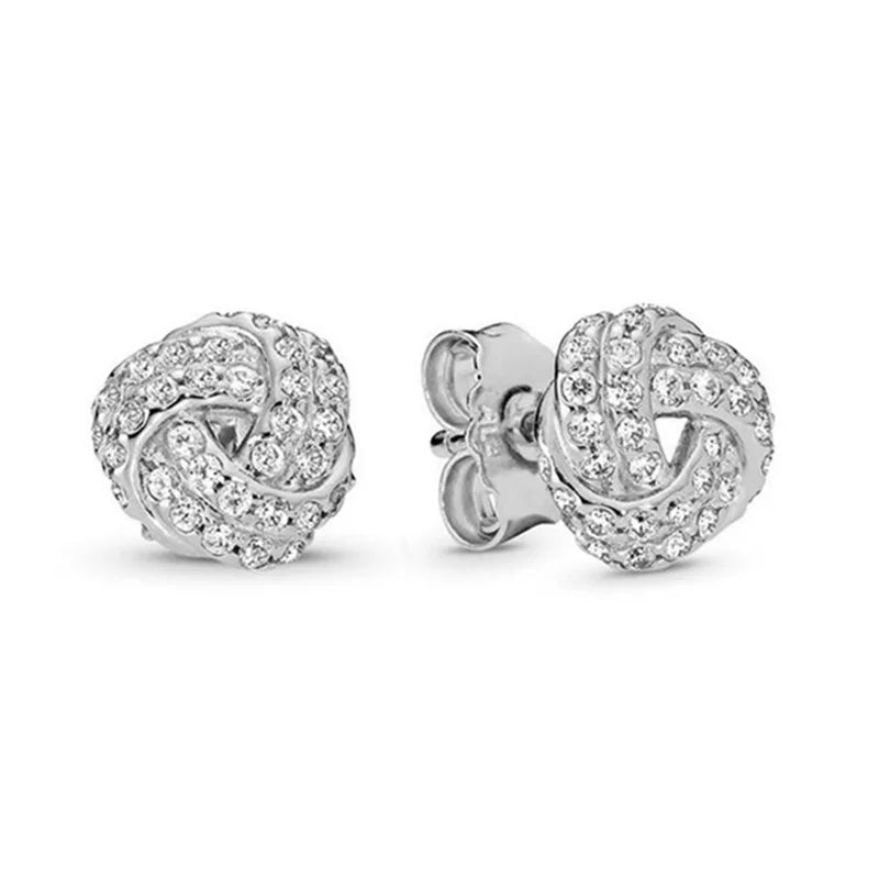 TOGORY Newest Rose Gold Brand Stud Earrings For Ladies Women Crown Love Round Earrings Jewellery Birthday Gift Special Offer