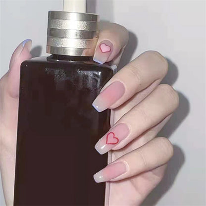 24Pcs/Set Pink Bow French Fake Nails Art Cute with Diamonds Girls Reusable Ballet Press on Nail Tips Oval Acrylic Stick on Nails