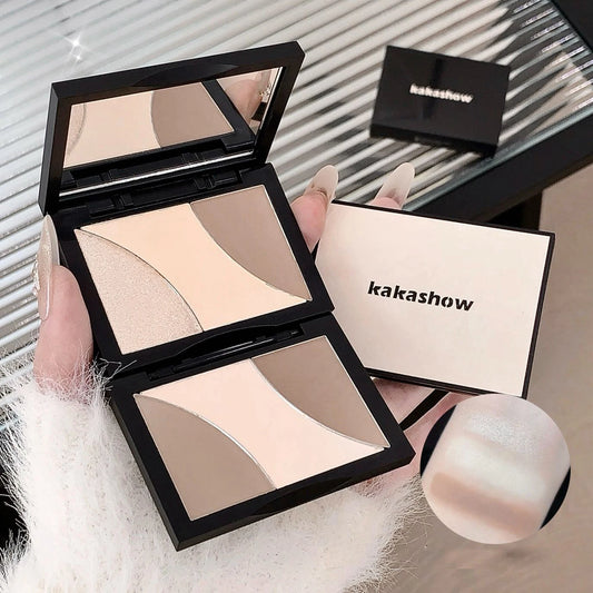 Kakashow Three-color Contouring Palette Shadow Nose Shadow Contouring Highlight All-in-one Palette