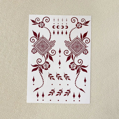 Waterproof Henna Tattoo Stickers for Women Flower Instant Fake Tattoo for Hand Temporary Tattoos for Wedding Party Festival