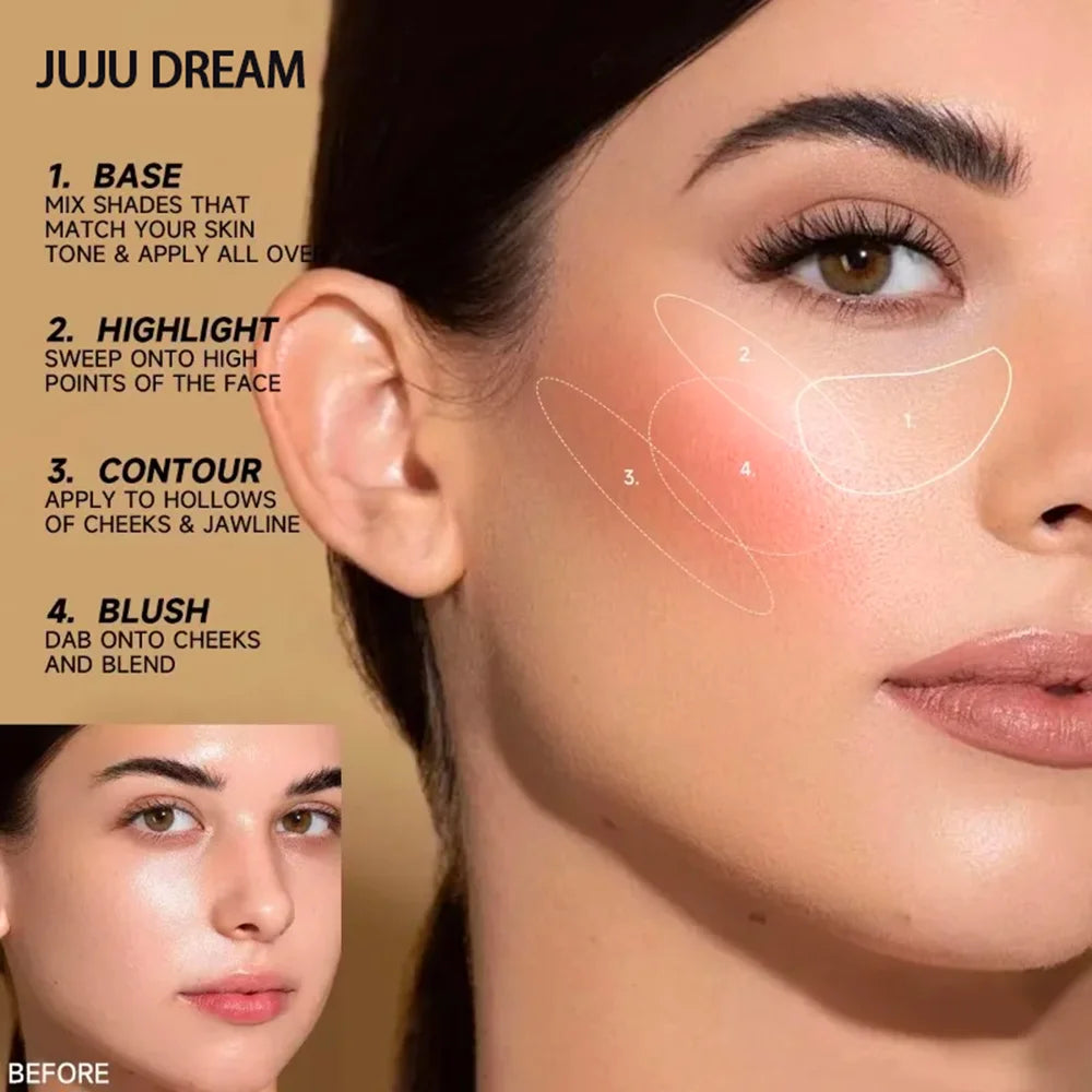 Concealer & Contour Stick, Covers Dark Circles & Acne, Waterproof Long-Lasting, Multi-Use, Unisex, Safe