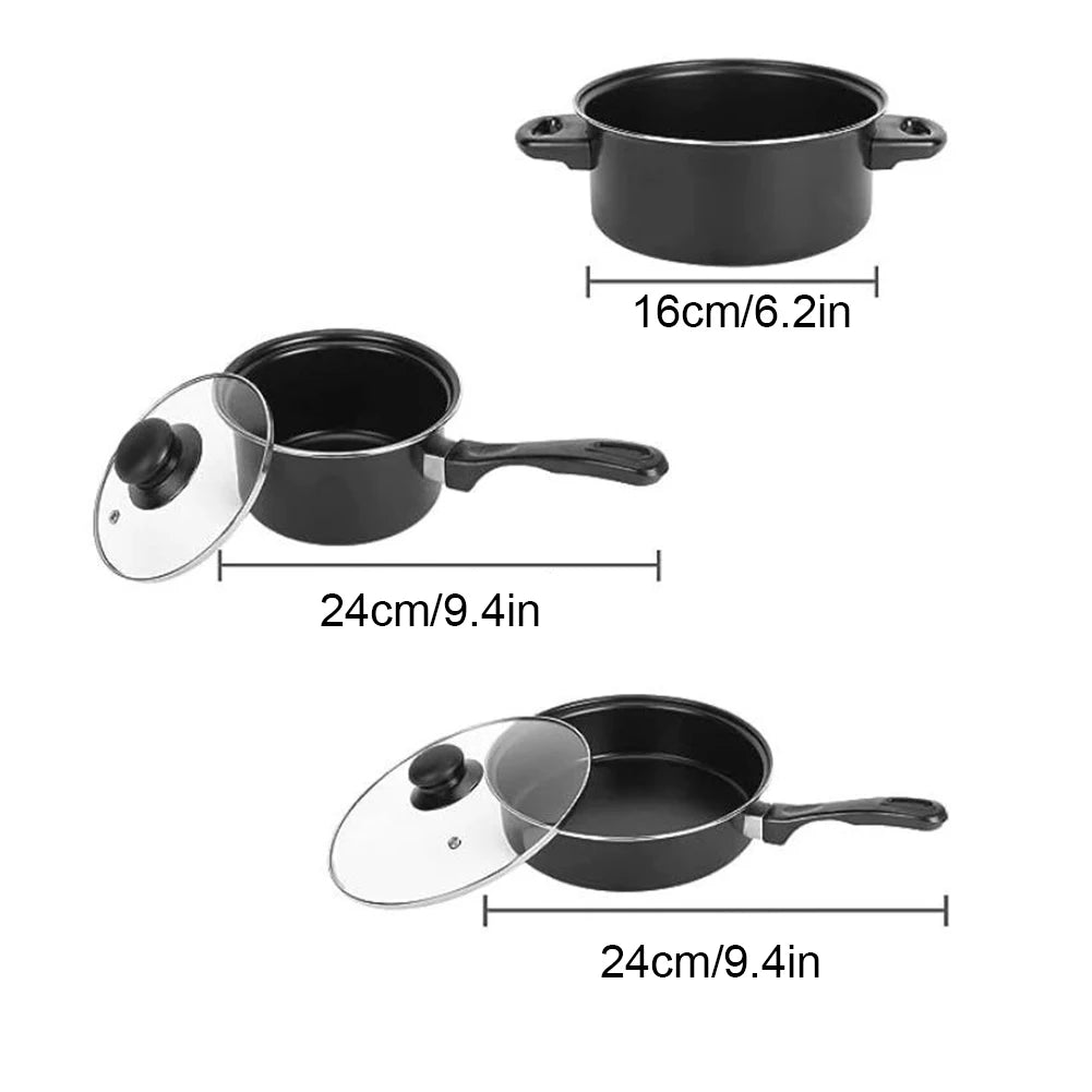 13pcs Non-Stick Cookware Set Soup Pot Frying Pan and Milk Pot Premium Milk Pot Maifan Stone Frying Pan Coating Kitchen Utensil