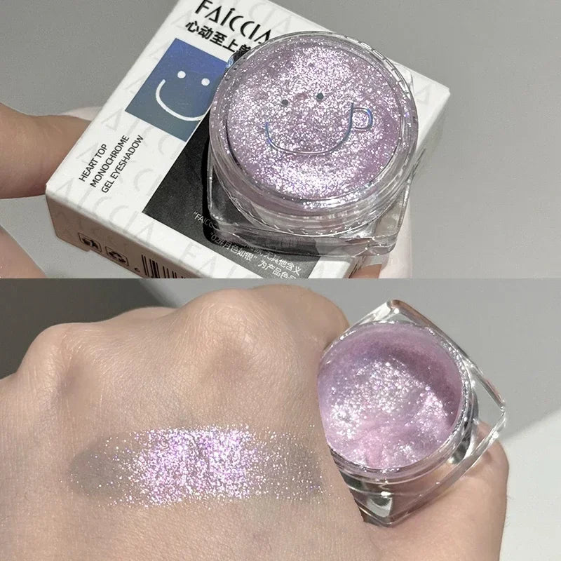 6 Colors Glitter Eyeshadow Gold Pink Eye Shadow Highlighter Silkworm Long Lasting Waterproof Shimmer Multicolor Liquid Eyeshadow