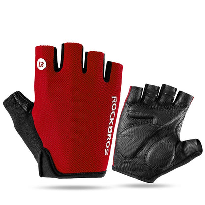 ROCKBROS Bike Gloves Half Finger Summer Breathable Anti-slip SBR Pad Shockproof MTB Road Bicycle Gloves Cycling Shorts Gloves