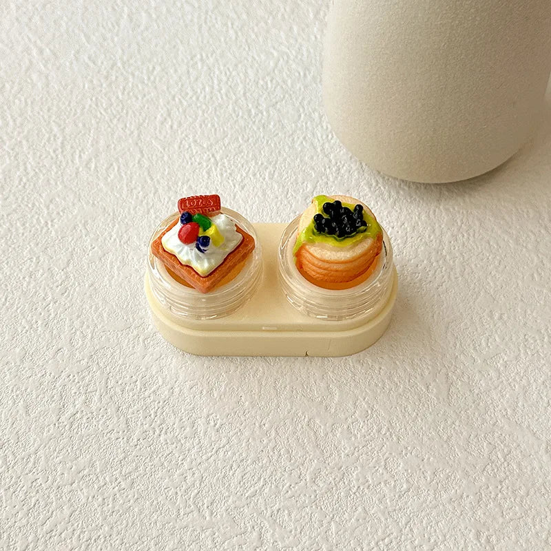 KLASSNUM Portable Cute Cartoon Contact Lens Case Drawer Design Color Contact Lenses Box Container Storage Case Travel Accessory