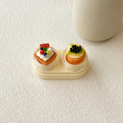 KLASSNUM Portable Cute Cartoon Contact Lens Case Drawer Design Color Contact Lenses Box Container Storage Case Travel Accessory