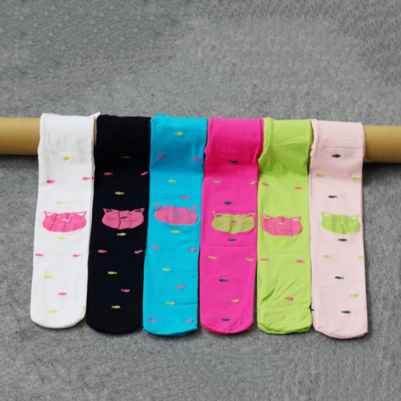 Girls Stockings Kids Tights Spring Autumn Cat Fish Children Pantyhose Stockings Clothes Toddlers Kitty Legging Bodysuits