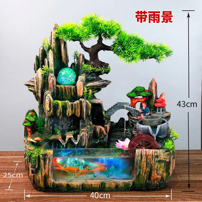 Mini Aquarium For Desktop Small Fish Tank With Waterfall Pump Home Office Decoration