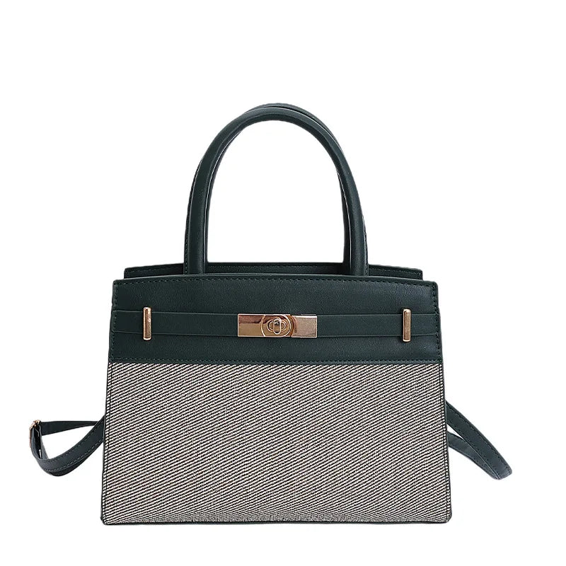 Fashionable Versatile Women's Handbag 2025 New Style Commuter Single Shoulder Crossbody Bag Trendy PU Material Medium Size Zi...