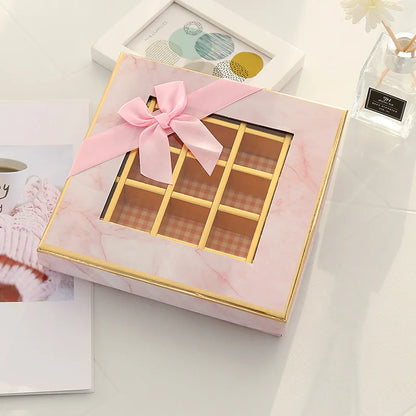 5Pcs Chocolate Boxes 9/12/16/25Grids Candy Box with Window Chocolate Gift Packing Box For Valentine's Day Wedding Party Favors
