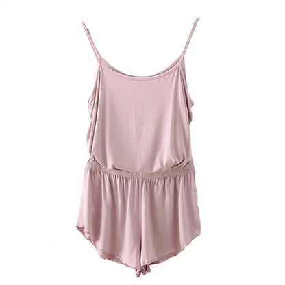2 Pcs/Set Lounge Women Summer Pajamas Solid Color Sleeveless Camisole Shorts Lady Pajamas for Women Sleepwear Set