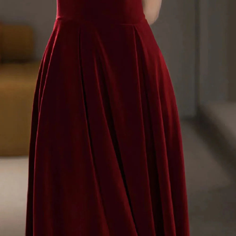 DongCMY Vestidos De Novia-f-Spring Burgundy One-shoulder Evening Gown For Women Wedding Dress Elegant And Pretty Dresses