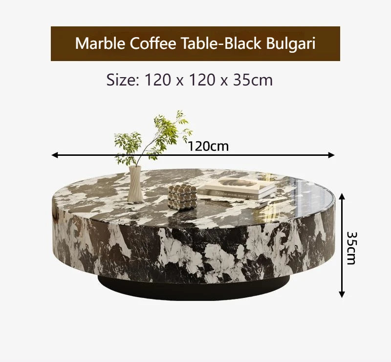 Italian Minimalist Round Marble Nesting Tables Set - Luxury  Coffee Tables for Small/Large Living Room, Space-Smart Centerpiece