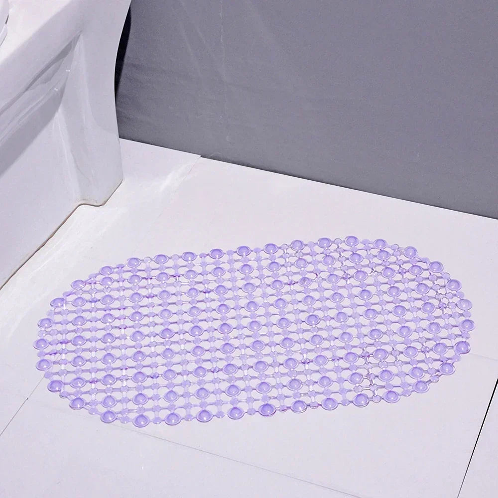 PVC Anti-slip Bath Mat with Suction Cup Soft Shower Mat Massage Anti-slip Bath Home Bathroom Accessories