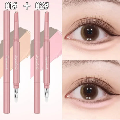 Dual-Tone Under-Eye Lying Silkworms Pencil Nude Pink Matte Highlighting Shadow Pencil Brightening Cream Aegyo Sal Makeup Pen