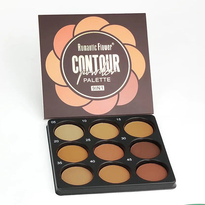 Matte Contour Palette 9-color Dark Bronze Foundation Palette Contouring Oil-control Foundation Nose Shadow Palette Face Makeup