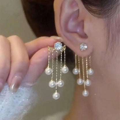 925 Silver Needle Korean Fashion Long Chain Tassel Earrings For Women Metal Earing Jewelry 2026 Trending Women's Drop Earrings