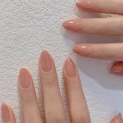 24PCS stiletto false nail tips Mid-length Gradients press on nails wearable full cover fashion false fingernails patch for girls