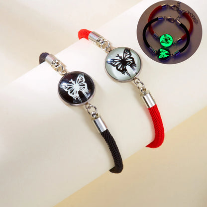 2 PCS/Set PU Leather Couple Bracelet For Women Lover Luminous Sun Moon Rope Charm Wristband Friendship Lover Party Jewelry Gifts