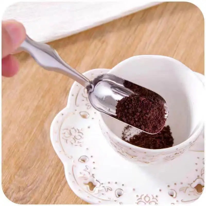 1pc Whole Grain Scoop Tea Spoon Stainless Steel Large Scoop Opening Suitable for Whole Grains Coffee Powder Beans