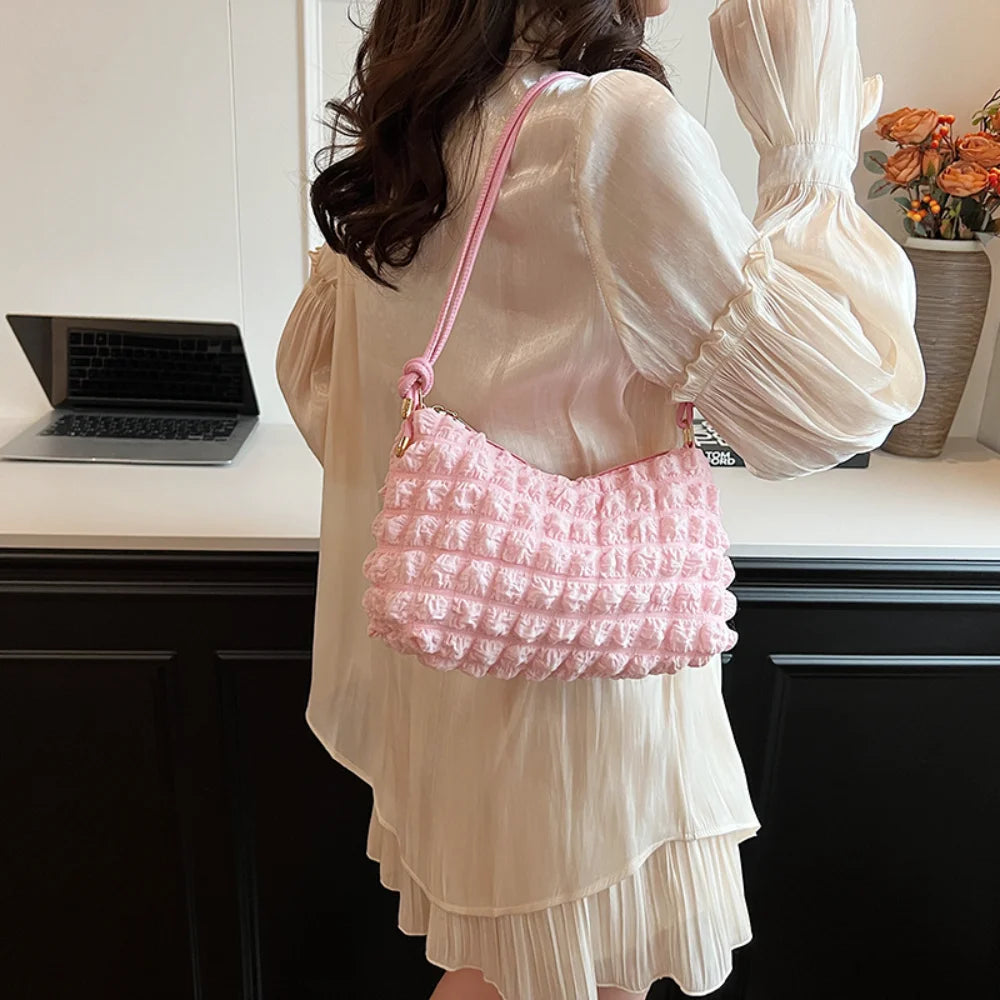 Fashion Vintage Women Subaxillary Bag Texture Shoulder Crossbody Bags Retro Female Shopping Underarm Handbag Totes