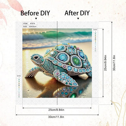 Special Shape Diamond Art Kits for Beginners and Adults,Gemstone Turtle Diamond Art Painting Kits for Home Wall Decoration Gift