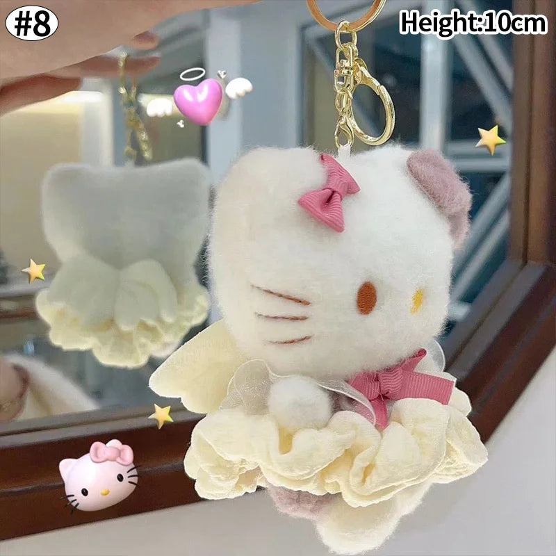 Sanrio Hello Kitty Keychain Cute Cartoon Bag Pendant Plush Doll Charms Car Key Ring Backpack Accessories Women Girl Gifts
