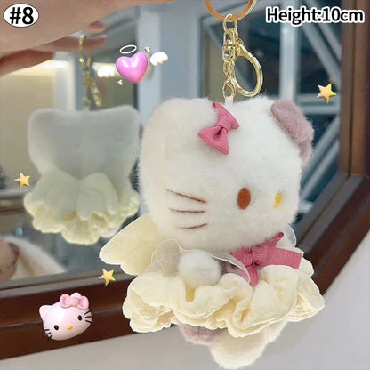 Sanrio Hello Kitty Keychain Cute Cartoon Bag Pendant Plush Doll Charms Car Key Ring Backpack Accessories Women Girl Gifts