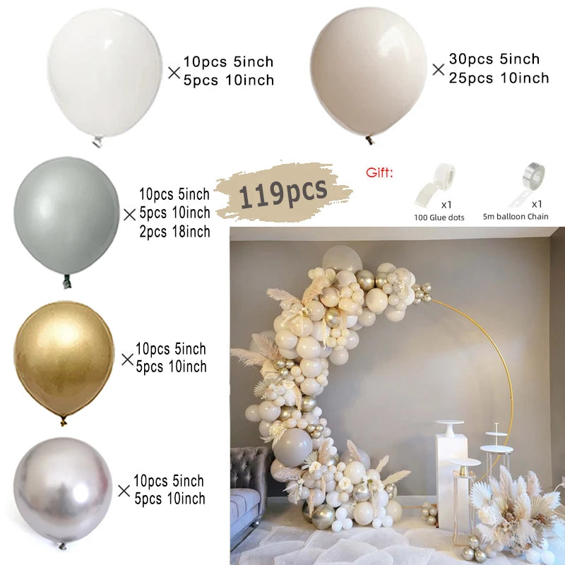 Beige Cream White Boho Balloon Garland Arch Kit Sand White Engagement Wedding Birthday Party Baby Shower Decoration Balloons