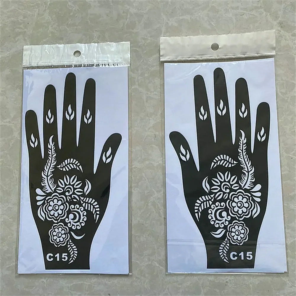 2025 New Professional Henna Stencil Temporary Hand Tattoo Body Art Sticker Template Wedding Tool Flower Tattoo Stencil