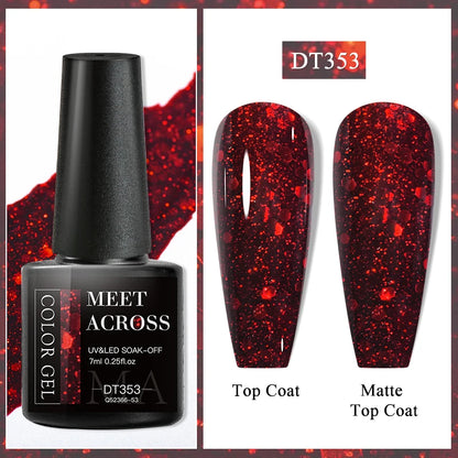 7ml Red Series Cat Magnetic Gel Nail Polish Sparkle Glitter Semi Permanent Nail Art UV Gel Varnish Manicure For Valentines Nails