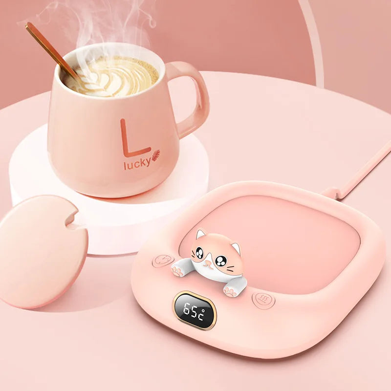 Portable Mug Heating Coffee Mug Cup Warmer Cup Heater Warm Mat Milk Tea Water Heating Pad Constant Temperature Coaster for Home