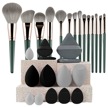 34pcs Makeup Brushes Set 14pcs Travel Portable Foundation Concealer Makeup Brush Professional Liquid Cream Make-up Beauty Tool