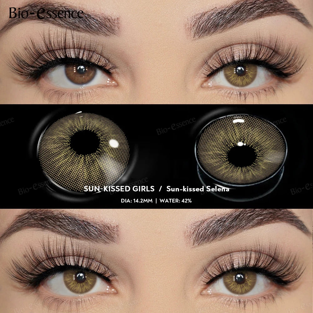 Bio-essense Contact Lenses for Eyes Natural Beauty Pupils  Eyes Lenses Korean Brown Contacts 2PCS 1Year Fashion Green Pupilentes