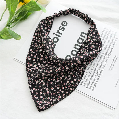Bohemia Women Hair Band Scarf Floral Print Paisley Bandanas Headwear Vintage Triangle Head Scarf Hair Tie Hair Accessories