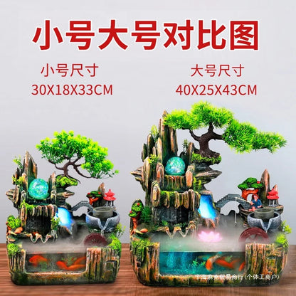 Mini Aquarium For Desktop Small Fish Tank With Waterfall Pump Home Office Decoration