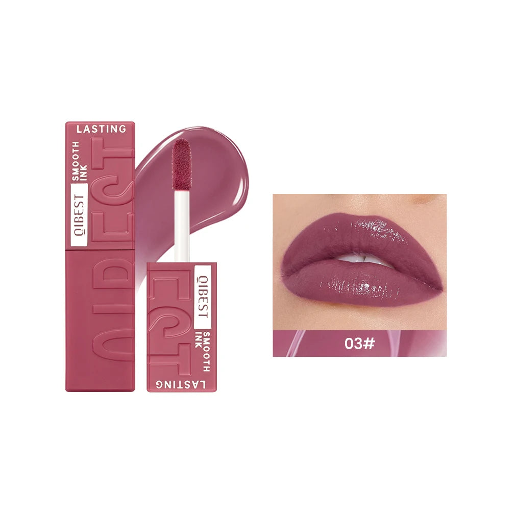 QIBEST 8 Colors Nude Watery Lip Gloss Long Lasting Liquid Lipstick Not Fading Sexy Red Purple Lip Glaze Lip Tint Women Makeup
