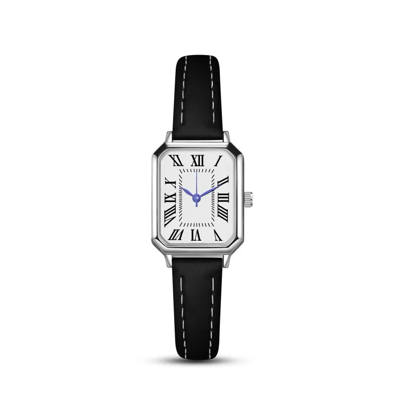 2024 New Foreign Trade Casual Fashion Fresh Art Silver Case Square Strap Roman Women's Quartz Watch in Stock