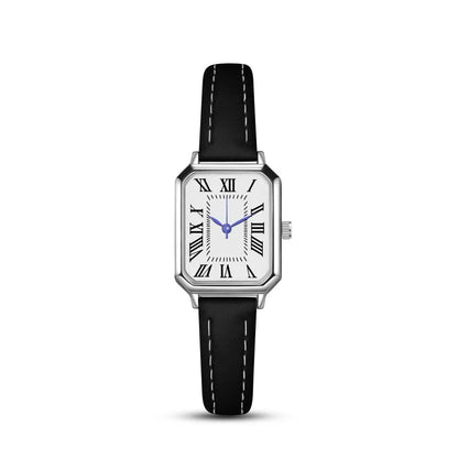 2024 New Foreign Trade Casual Fashion Fresh Art Silver Case Square Strap Roman Women's Quartz Watch in Stock