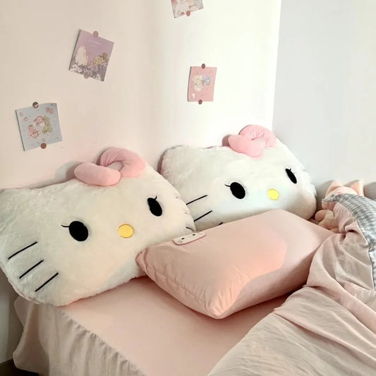 Sanrio Comfortable Hello Kitty Plushies Soft Hug Pillow Stuffed Anime Back Cushion Sofa Bed Big Size Plushies Xmas Gift For Girl