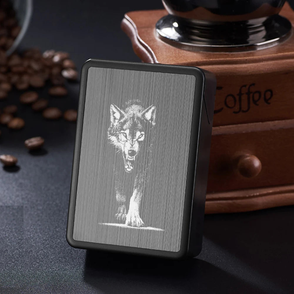 Hold 20 Cigarettes Case Individuality Pattern ABS Automatic Cover Cigarette Case Anti Pressure Waterproof Box