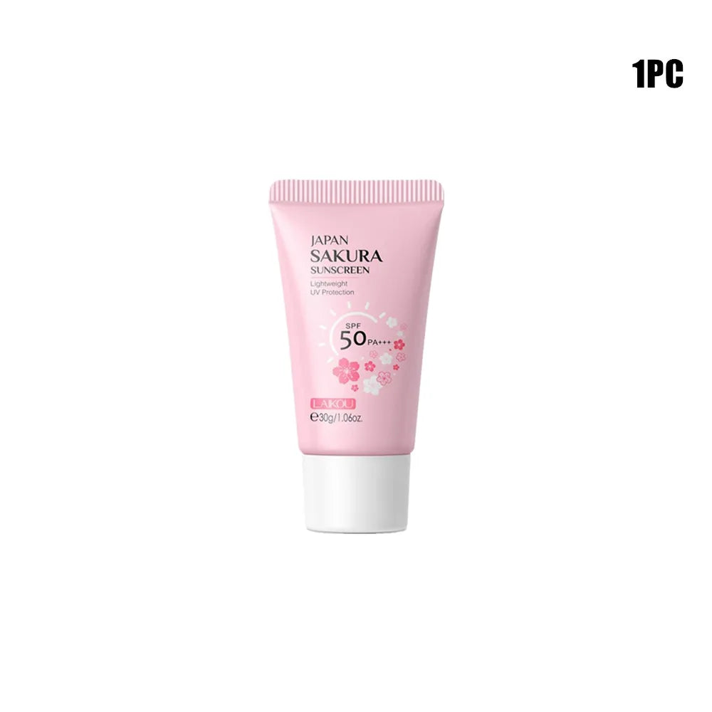 Sakura Skin Care Set Face Cream Serum Toner Facial Cleanser Sunscreen Eye Cream Face Skin Care Set Product Gift Daily Skin Care