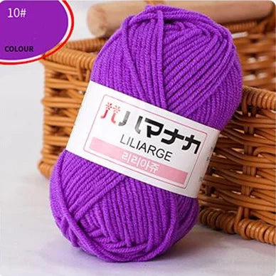 25G Milk Sweet Soft Baby Cotton Knitting Wool Thick Fiber Yarn Velvet Hand Threads for Knitting Wool Crochet Yarn for DIY Sweate
