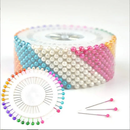 40PCS  A Set Sewing Straight Pin Head Pins Colorful White Round Pearl Head Dressmaking Quilting Pin Sewing Accessories Crafts