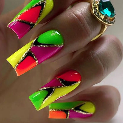 Wholesale Price Press On Nails Ballerina Medium Coffin False Nails French Tip Nails Manicure Stick On Nails Acrylic Fake Nails