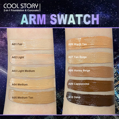 10 Color Lasting Face Foundation Cream Oil-Control Matte BB Cream Liquid Full Coverage Waterproof Hydrating Brighten Concealer